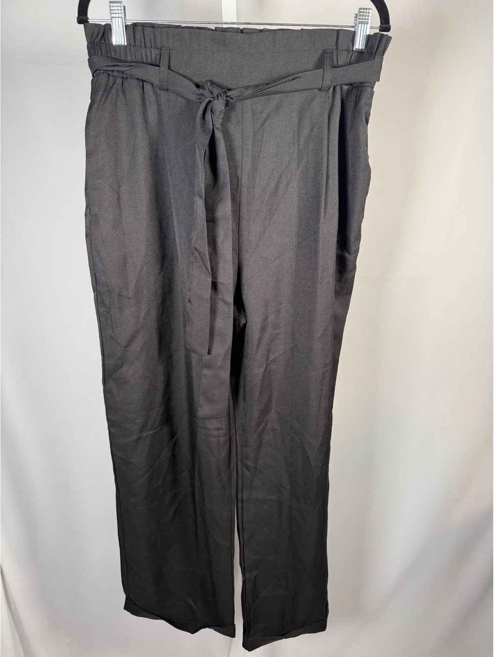 Halara High Waisted Belted Pocket Straight Leg Work Pants Black Size Large - Picture 3 of 9